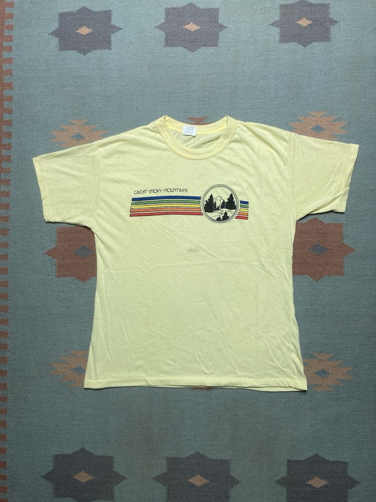 Vintage Vtg 80s T Shirt Great Smoky Mountains Nature Tee Rainbow Xl Hoodie, Sweatshirt | PodTeesHub.com
