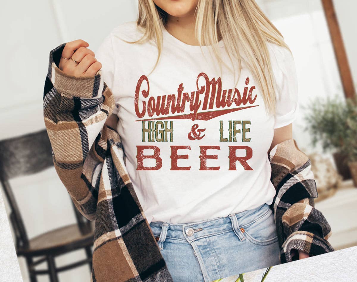 Country Music High Life - Western Beer America Shirt Hoodie, Sweatshirt | PodTeesHub.com