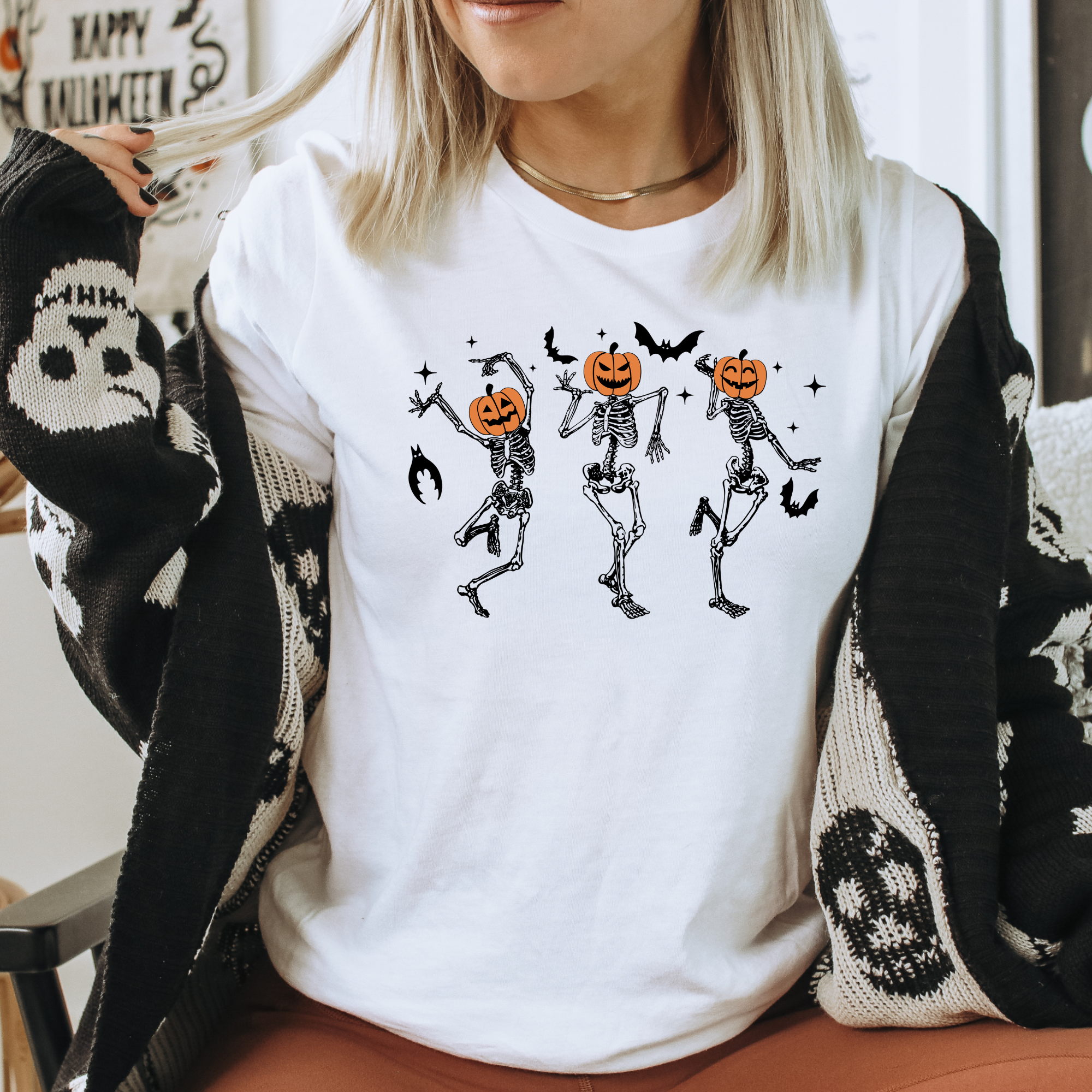 Dancing Skeleton Tshirt For Halloween *Unisex Fit*159 Hoodie, Sweatshirt | PodTeesHub.com