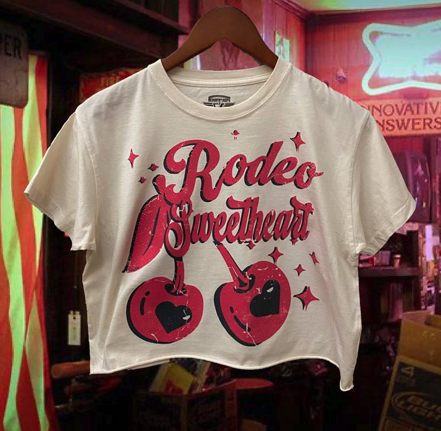 Rodeo Sweetheart Relaxed Crop T-Shirt Hoodie, Sweatshirt | PodTeesHub.com
