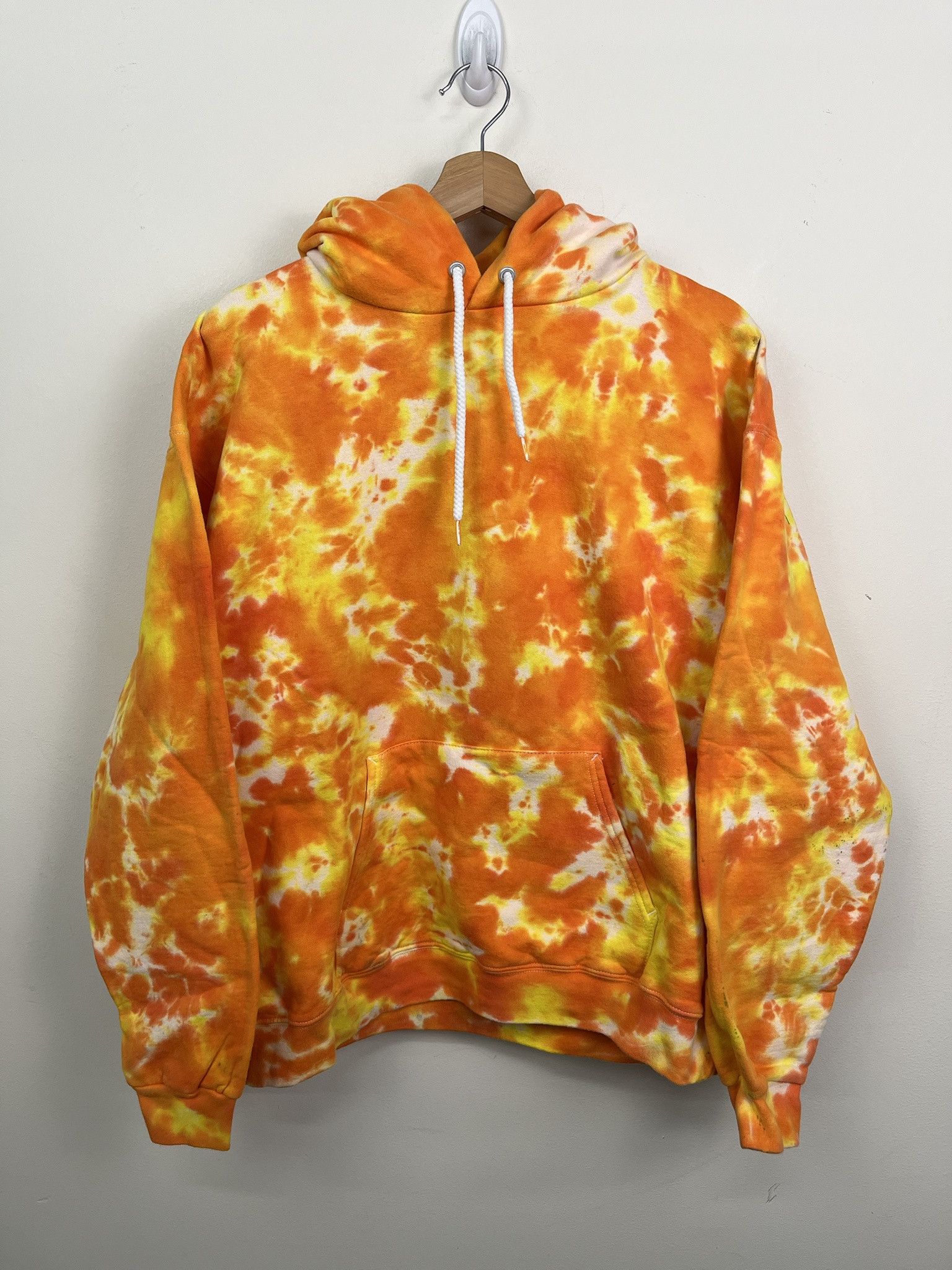 Vintage 1990s Tie Due Hoodie Lava Burst Sweatshirt Size M T-Shirts | PodTeesHub.com