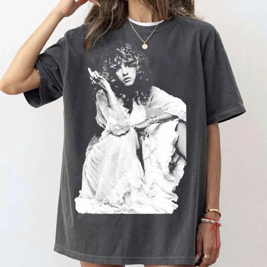 Vintage Stevie Nicks Middle Finger Graphic Tee Hoodie, Sweatshirt | PodTeesHub.com