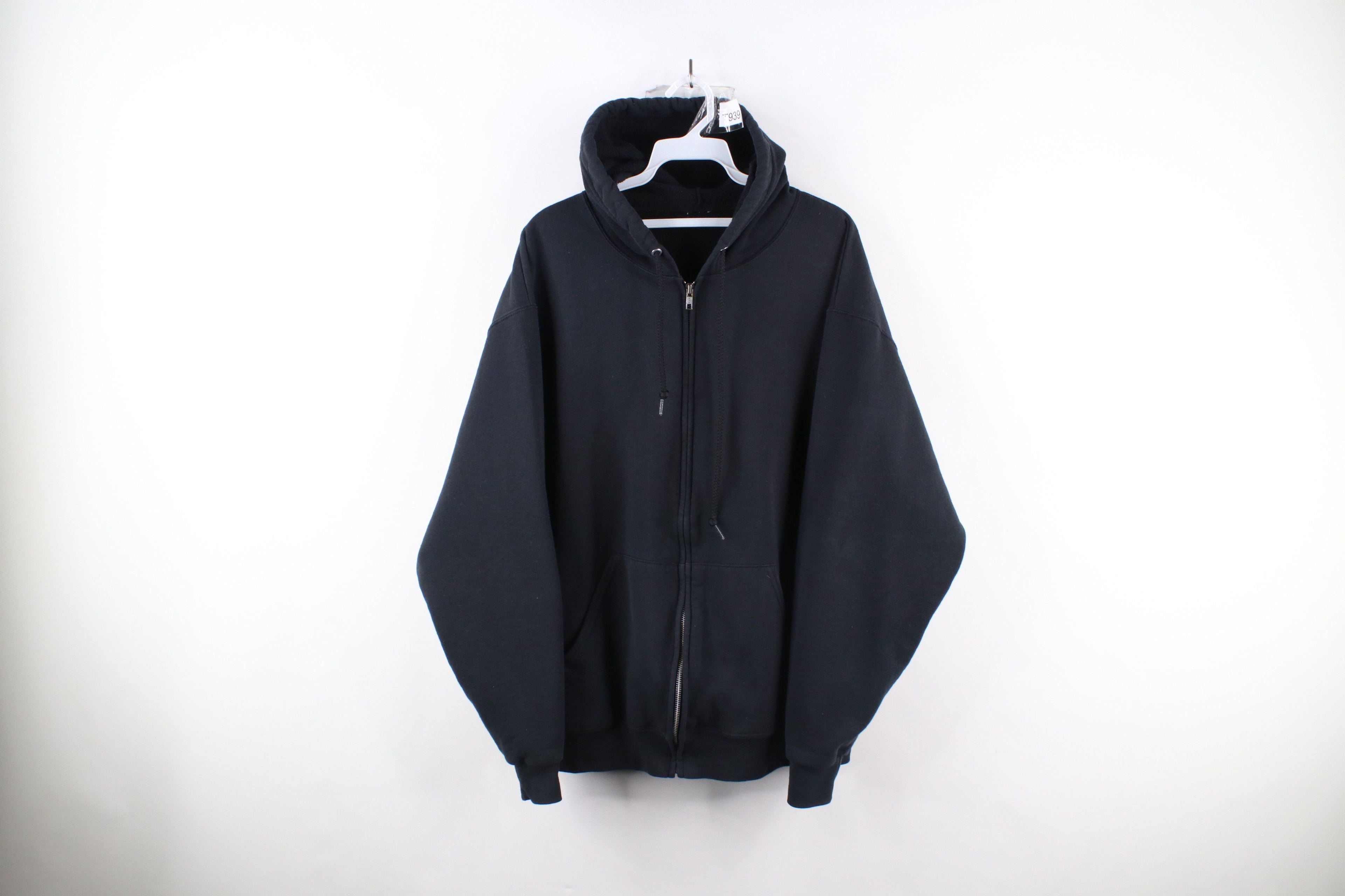 Vintage 90s Streetwear Full Zip Hoodie Sweatshirt Black T-Shirts | PodTeesHub.com