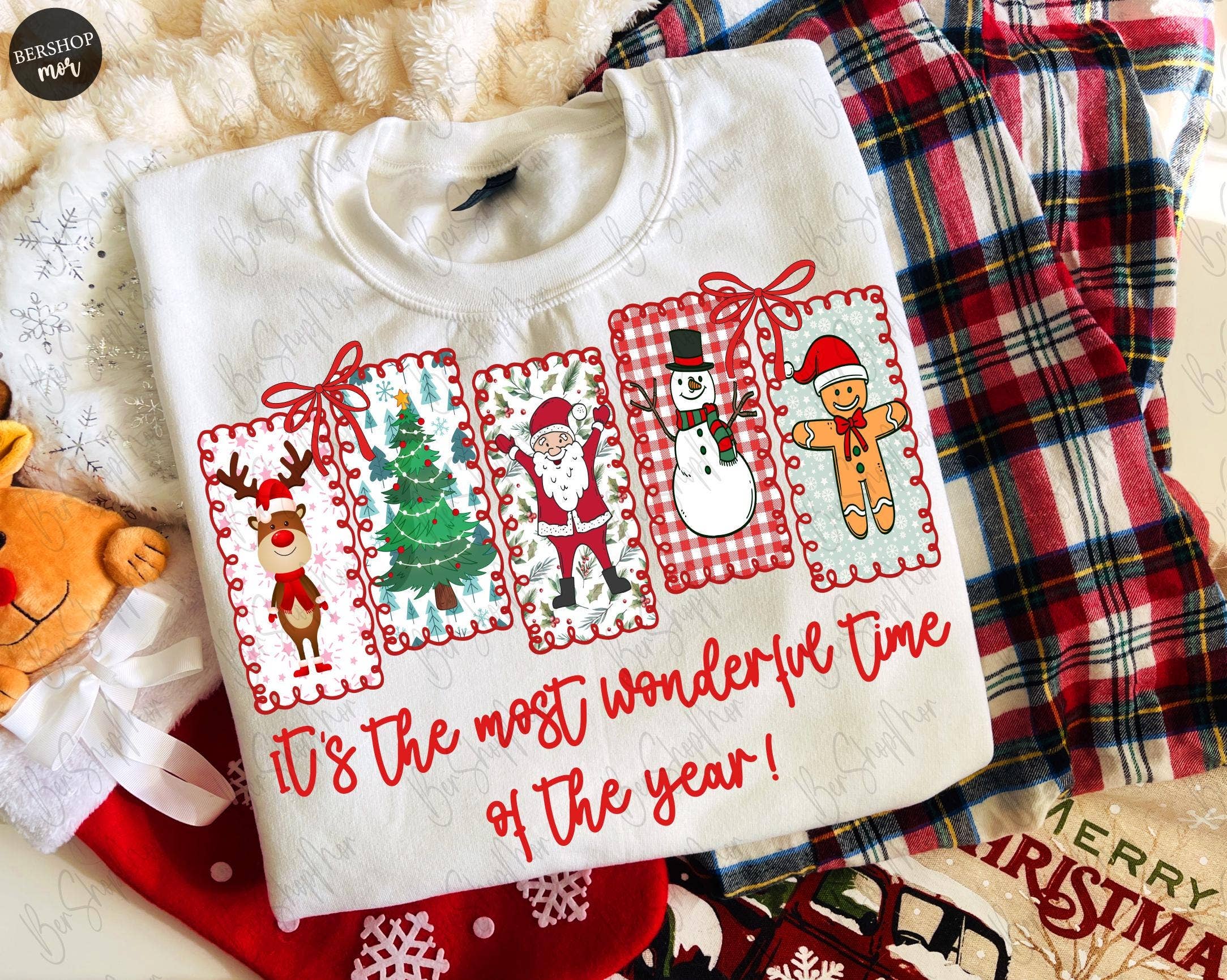 Preppy Christmas Coquette Santa Holiday Shirt Design Hoodie, Sweatshirt | PodTeesHub.com