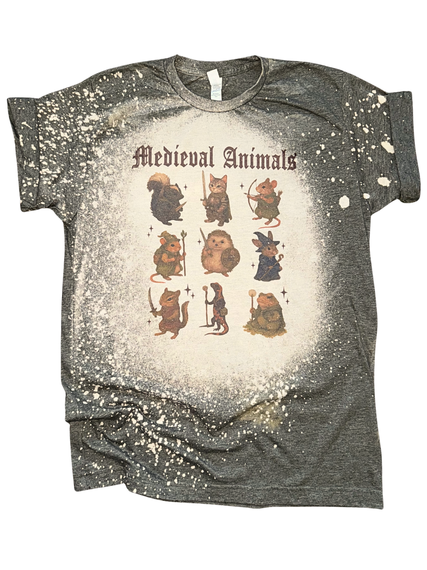 Medieval Animals – Bleached Tee Hoodie, Sweatshirt | PodTeesHub.com