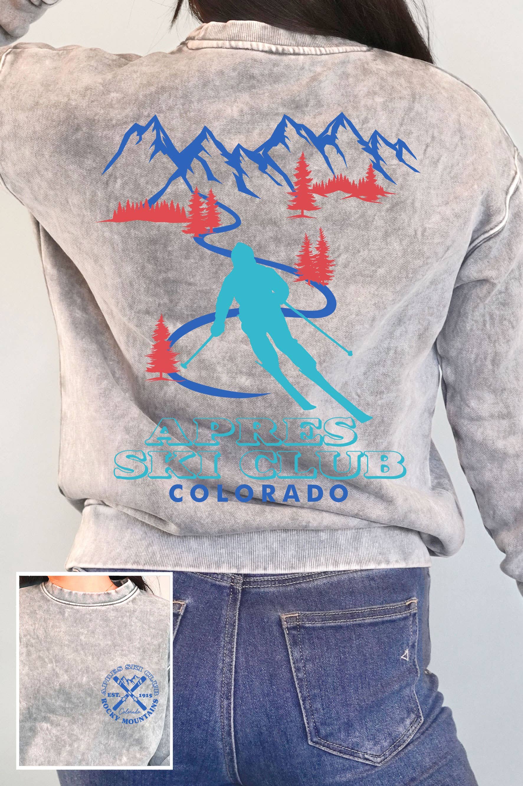 Colorado Apres Ski Club Graphic Mineral Brushed Sweatshirt T-Shirts, Hoodie | PodTeesHub.com