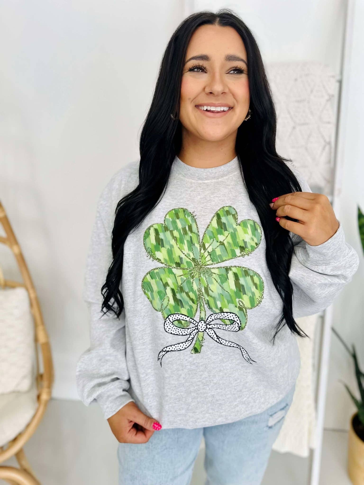 Brush Stroke Clover Dtf Sweatshirt T-Shirts, Hoodie | PodTeesHub.com