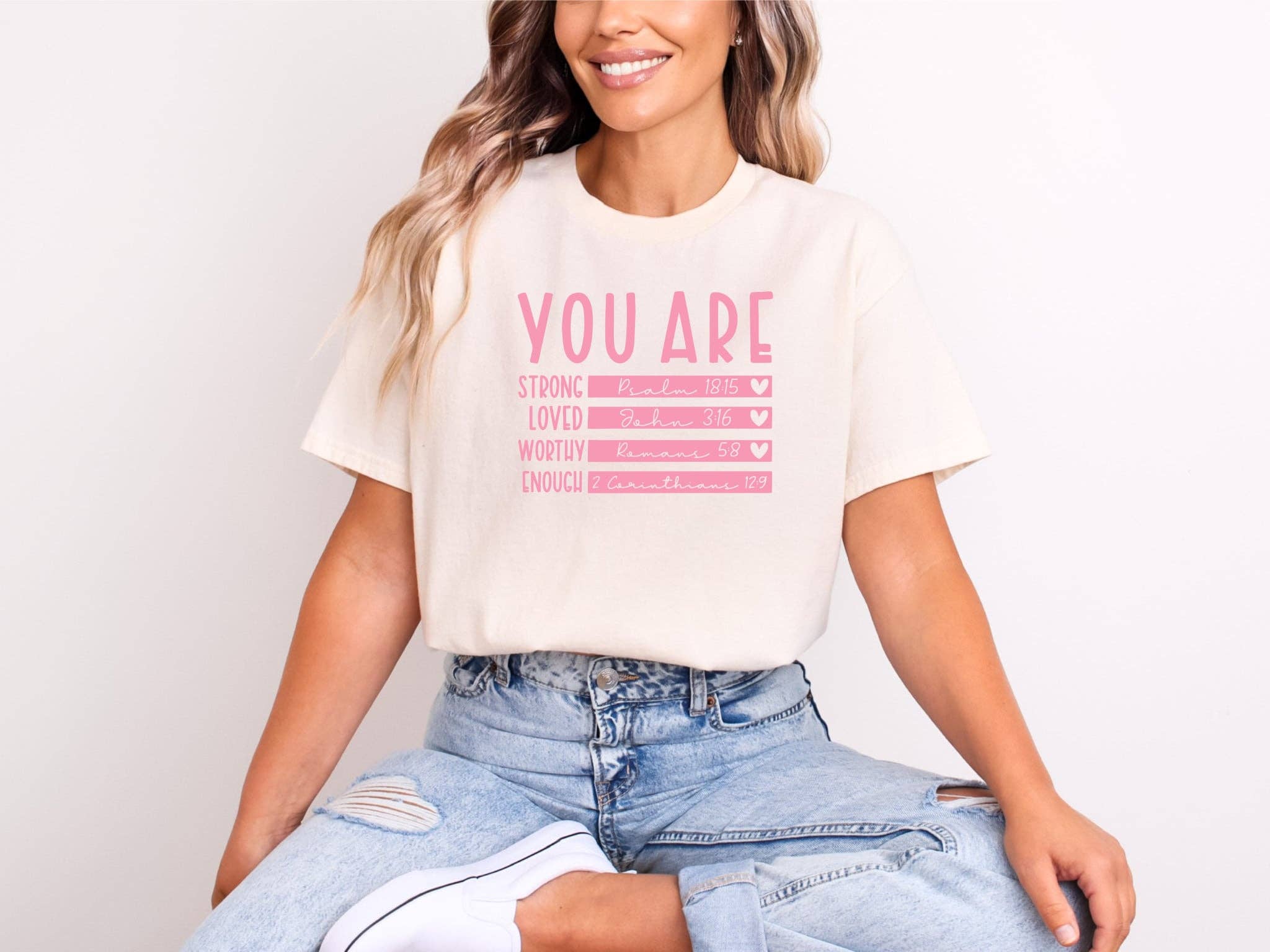 Christian You Are Encouraging Words Bella Spring Graphic Tee Hoodie, Sweatshirt | PodTeesHub.com