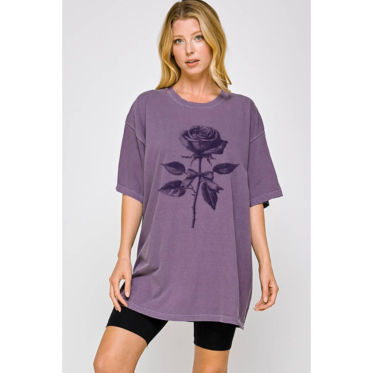 Rose Flower  Graphic Oversized Tee Hoodie, Sweatshirt | PodTeesHub.com