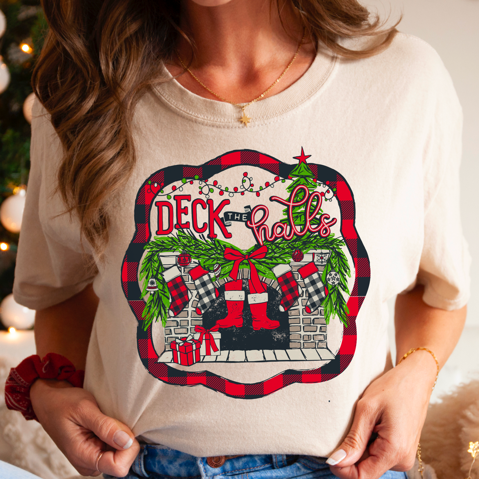 Deck the Hall Christmas Graphic Tee Hoodie, Sweatshirt | PodTeesHub.com