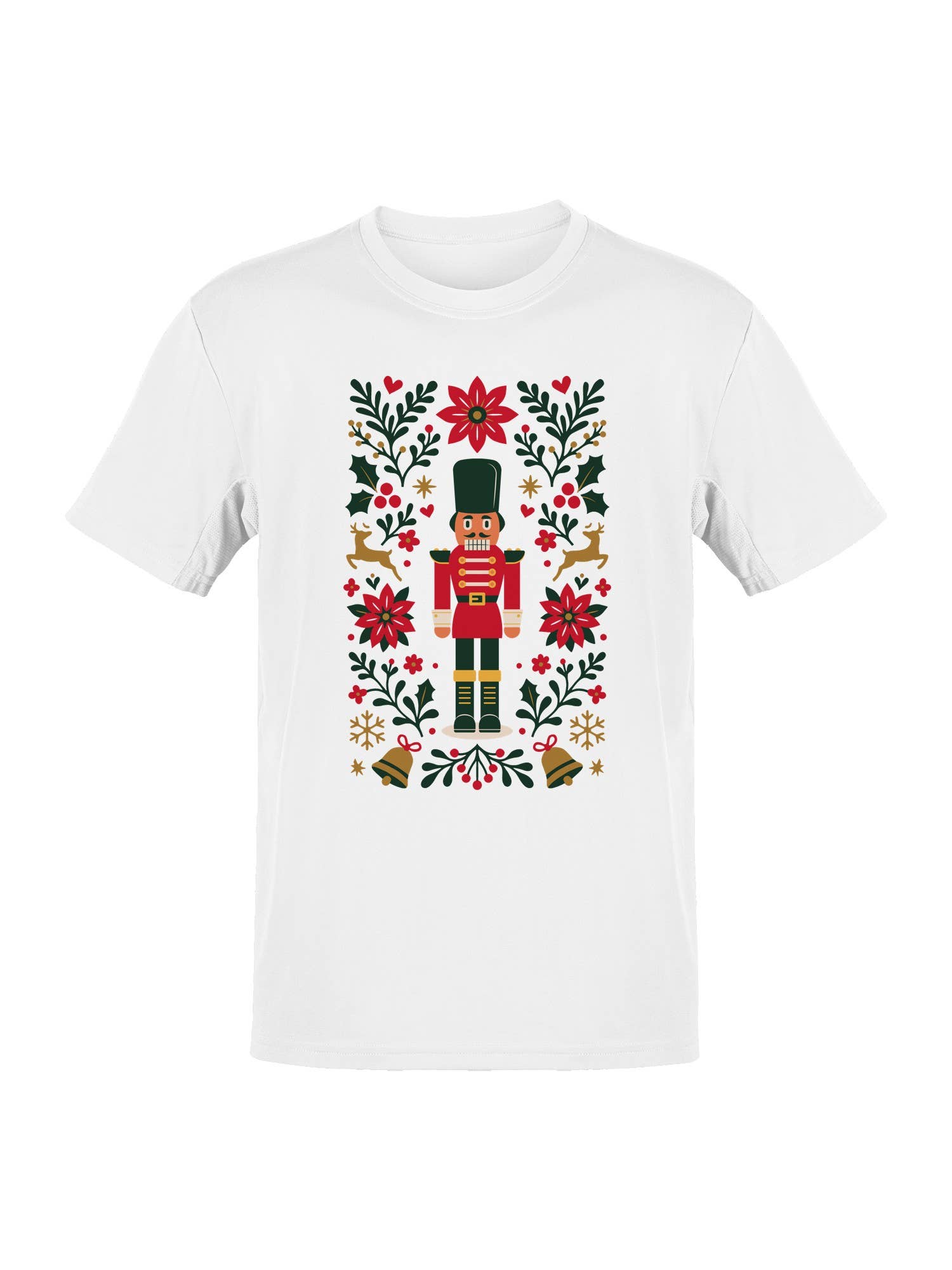 Festive Nutcracker and Florals Design Men's T-Shirt Hoodie, Sweatshirt | PodTeesHub.com