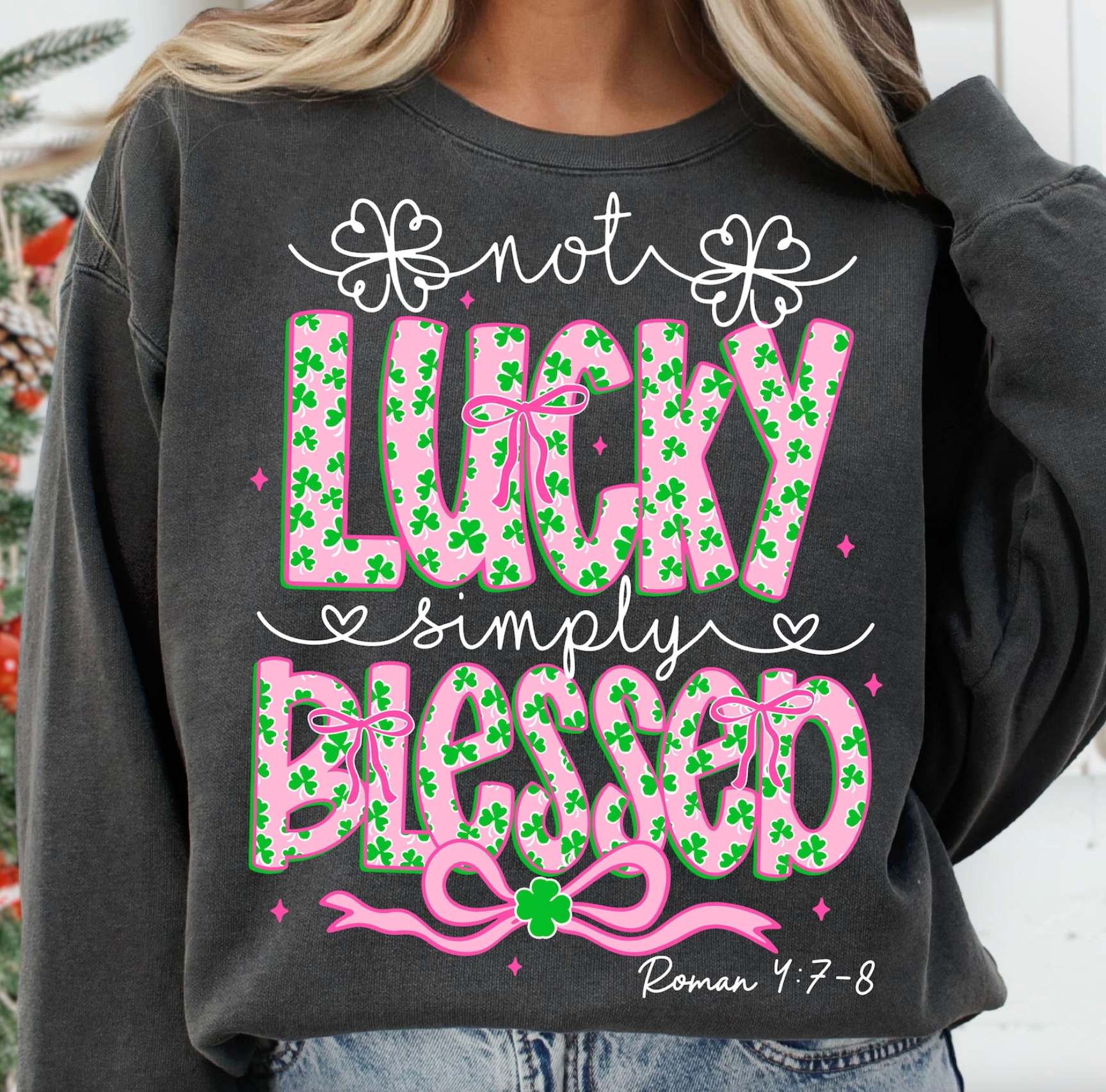 Not Lucky Simply Blessed Comfort Color Tee Hoodie, Sweatshirt | PodTeesHub.com