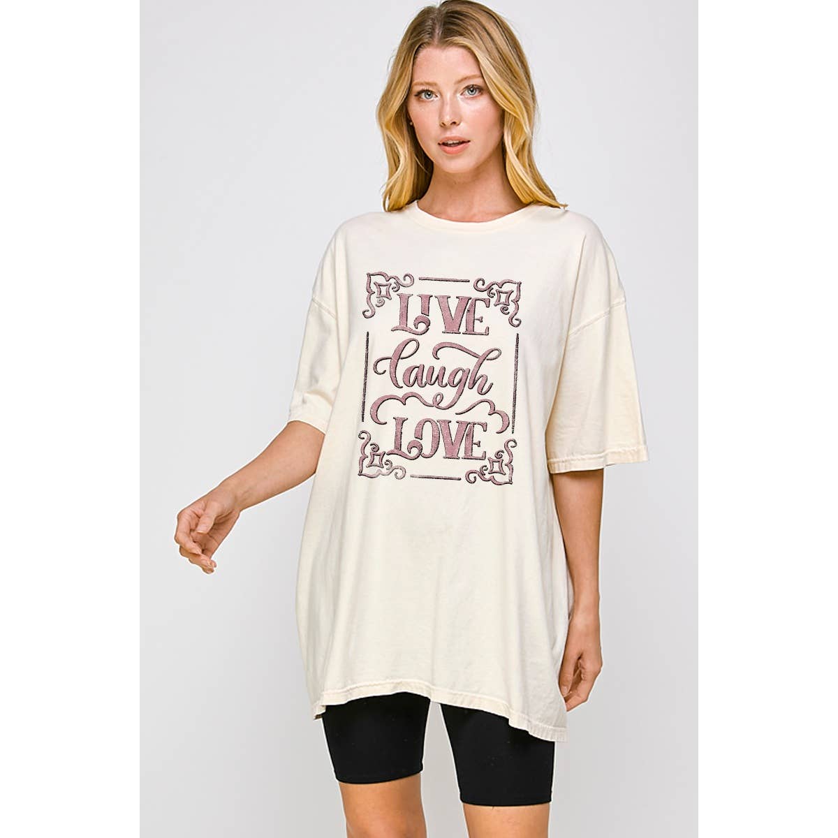 Live Laugh Love Graphic Oversized Tee Hoodie, Sweatshirt | PodTeesHub.com