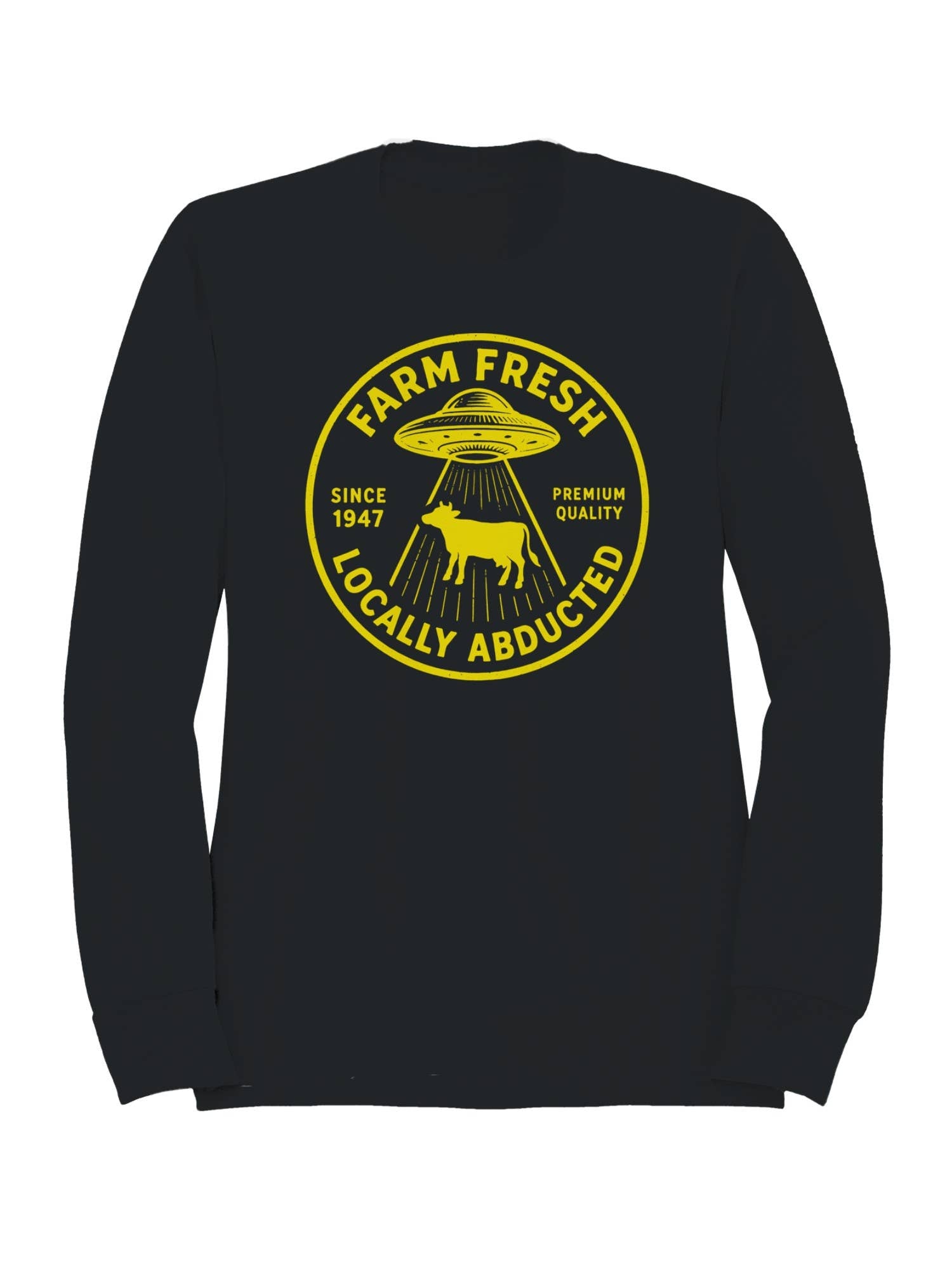 Locally Abducted Farm Fresh Design Men's Sweatshirt T-Shirts, Hoodie | PodTeesHub.com