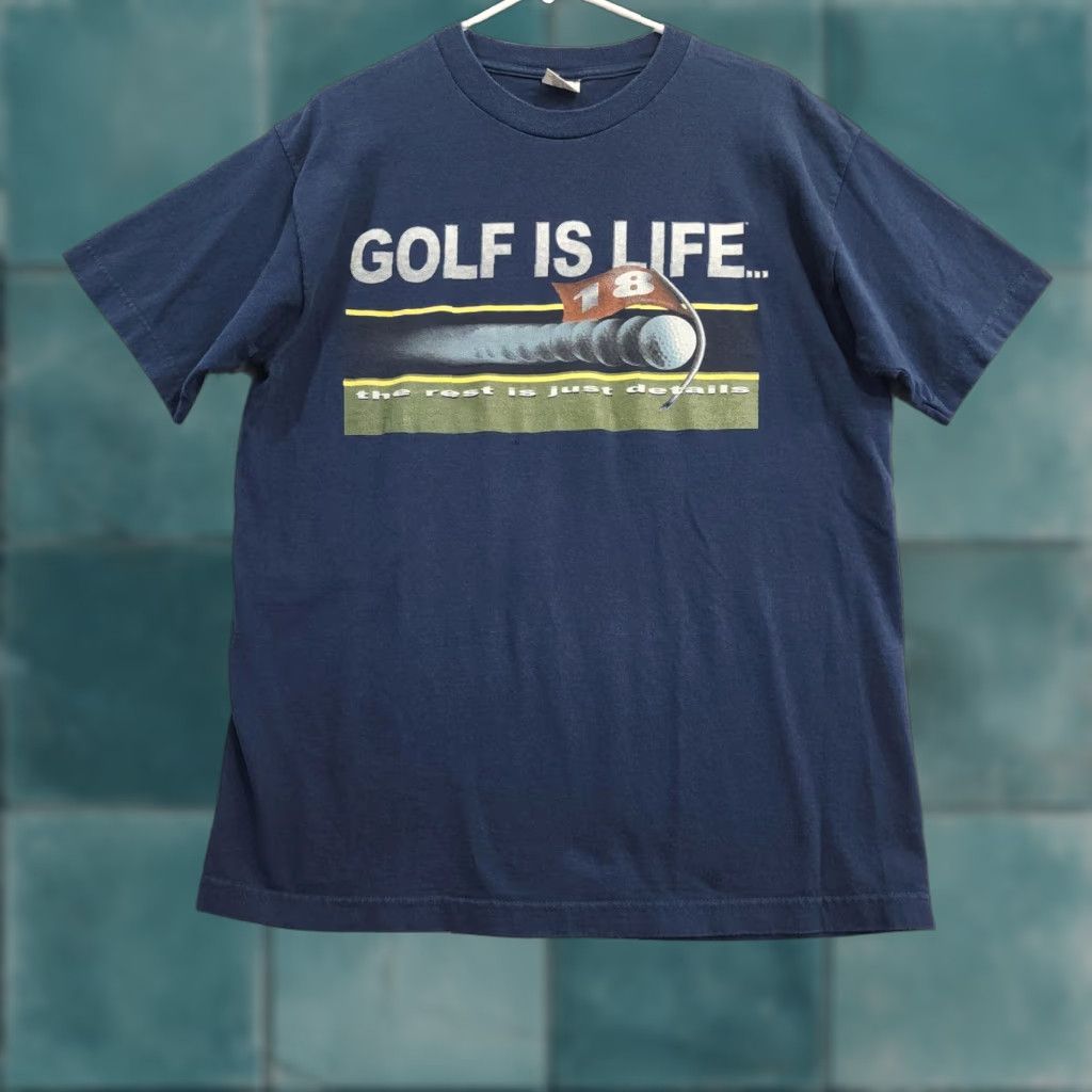 Vintage Alstyle Shirt Mens L Blue Golf Is Life Graphic Tee Funny Golf Sports Shirt Hoodie, Sweatshirt | PodTeesHub.com