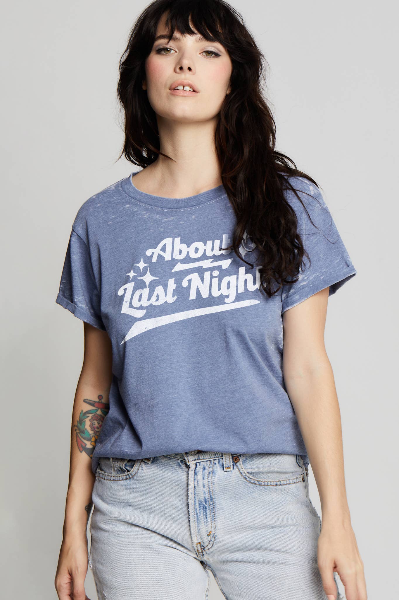 21100W - About Last Night Fitted Burn Out Tee Hoodie, Sweatshirt | PodTeesHub.com