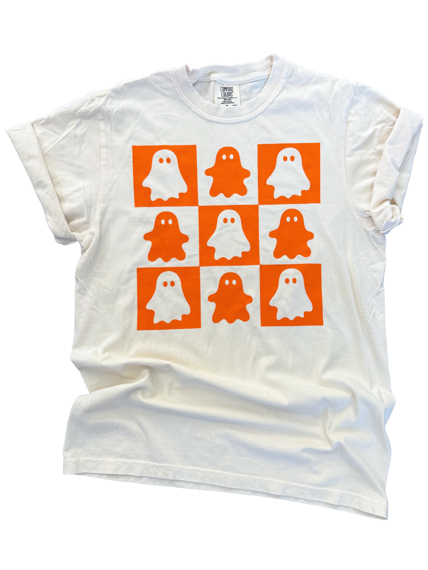 Boo Crew – Retro Ghost Checkered Tee Hoodie, Sweatshirt | PodTeesHub.com