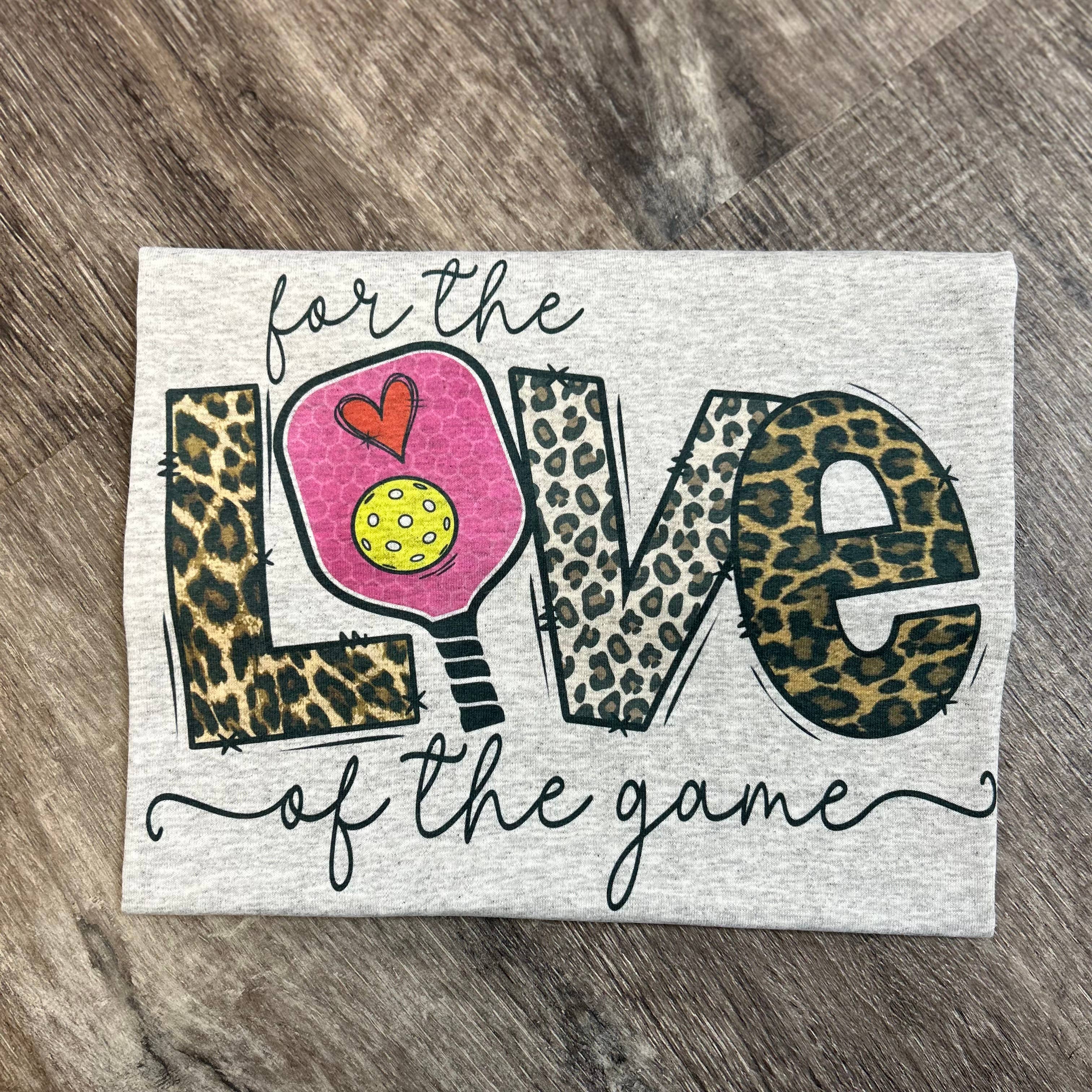 For the Love of the Game Pickleball Leopard On Ash Gray Tee Hoodie, Sweatshirt | PodTeesHub.com