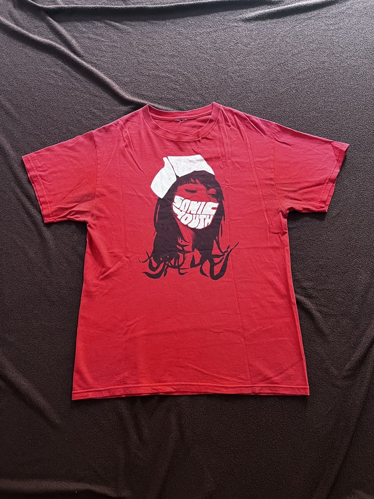 Band Tees Sonic Youth 2000s Red Tee Hoodie, Sweatshirt | PodTeesHub.com