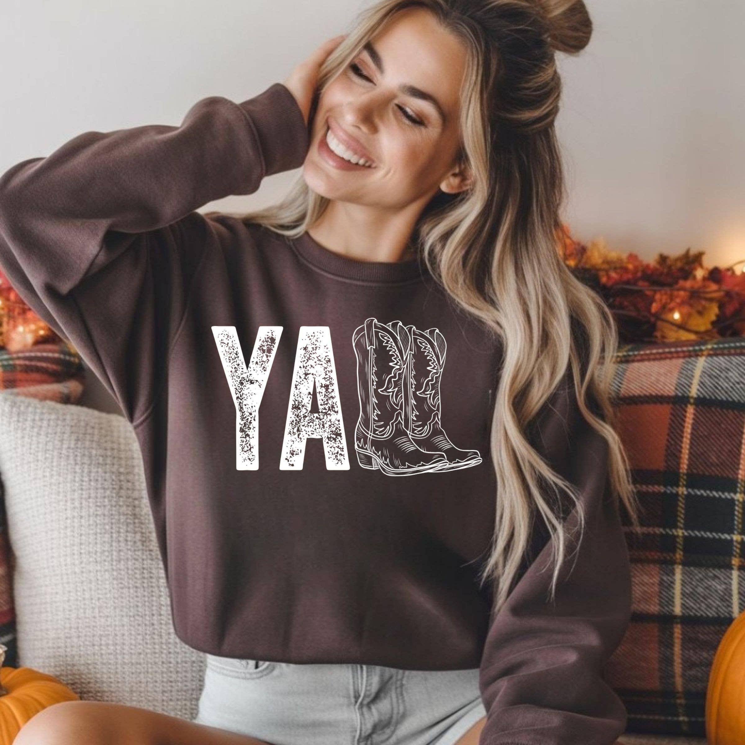 Yall Graphic Sweatshirt - Spring Western Apparel T-Shirts, Hoodie | PodTeesHub.com