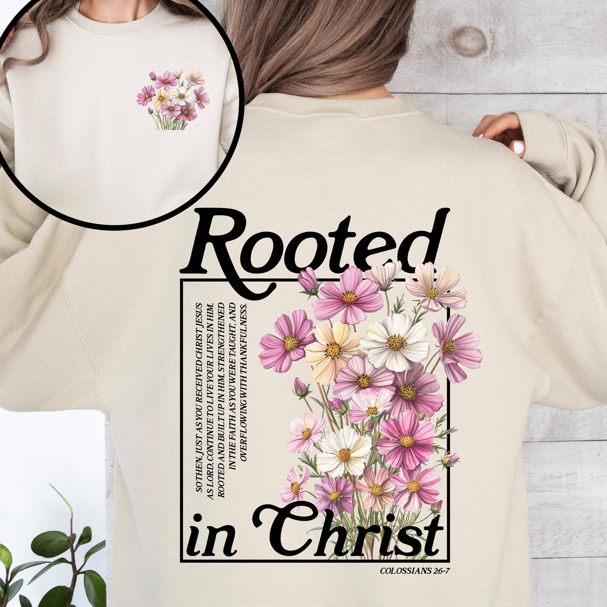 Rooted in Christ, Gospel Christian Religious Sweatshirt T-Shirts, Hoodie | PodTeesHub.com