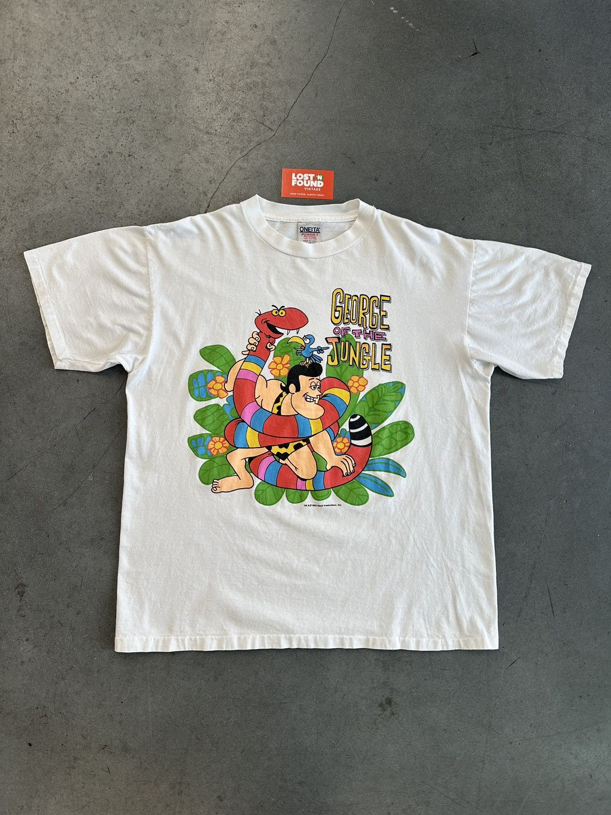1992 Vintage George Of The Jungle Cartoon Tee Hoodie, Sweatshirt | PodTeesHub.com
