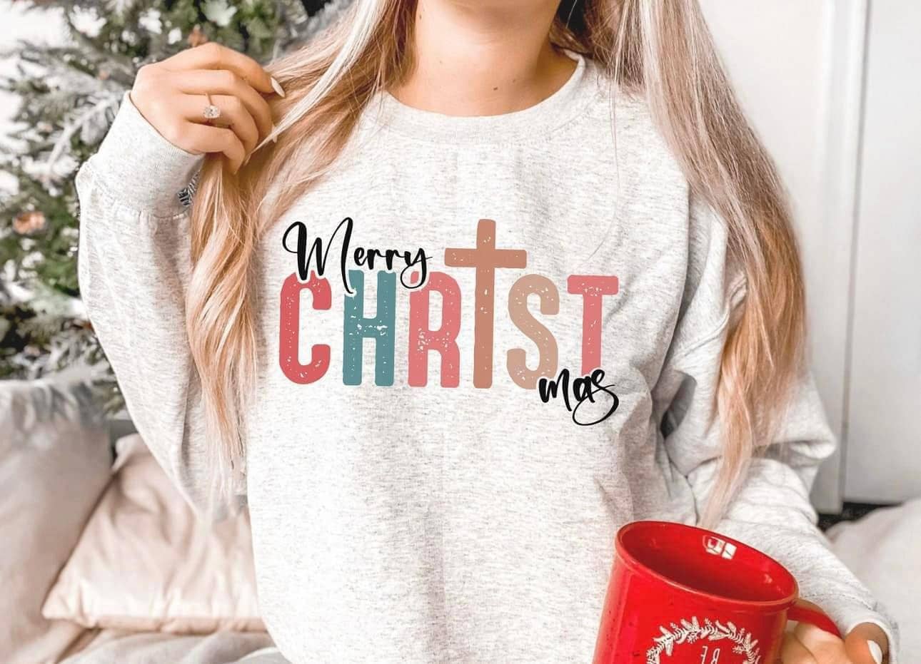 Merry Christmas Cross Sweatshirt T-Shirts, Hoodie | PodTeesHub.com