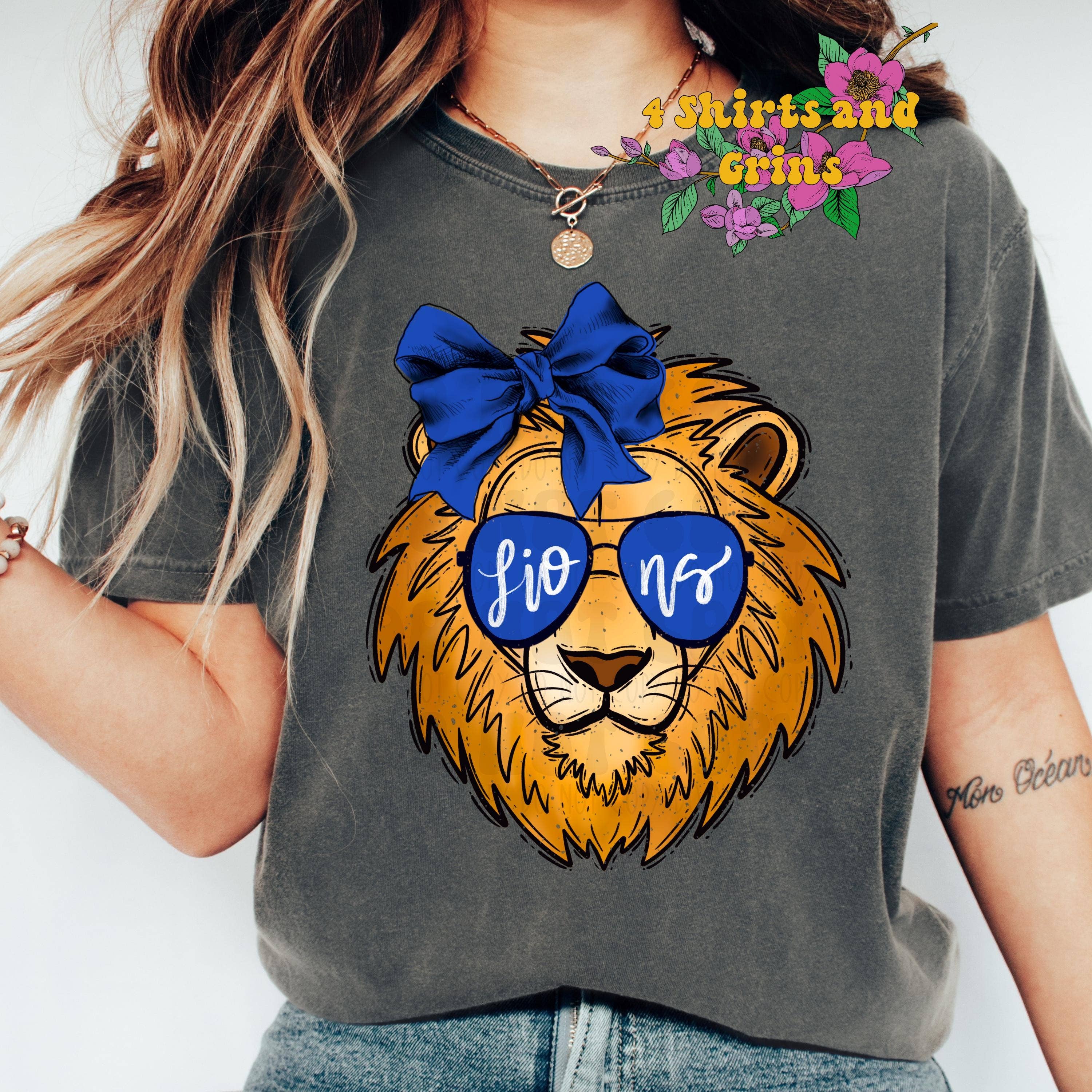 Lions Mascot School Spirit T-Shirt Comfort Colors Hoodie, Sweatshirt | PodTeesHub.com