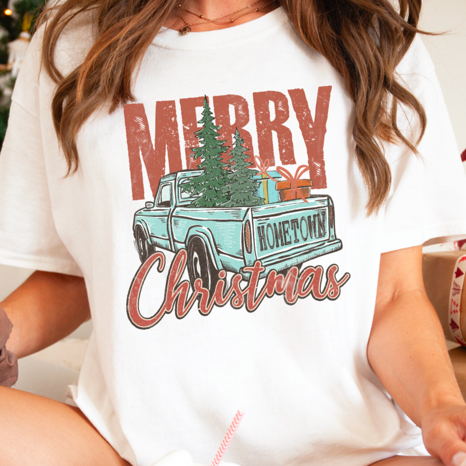Small Town Vintage Christmas Graphic Tee Hoodie, Sweatshirt | PodTeesHub.com
