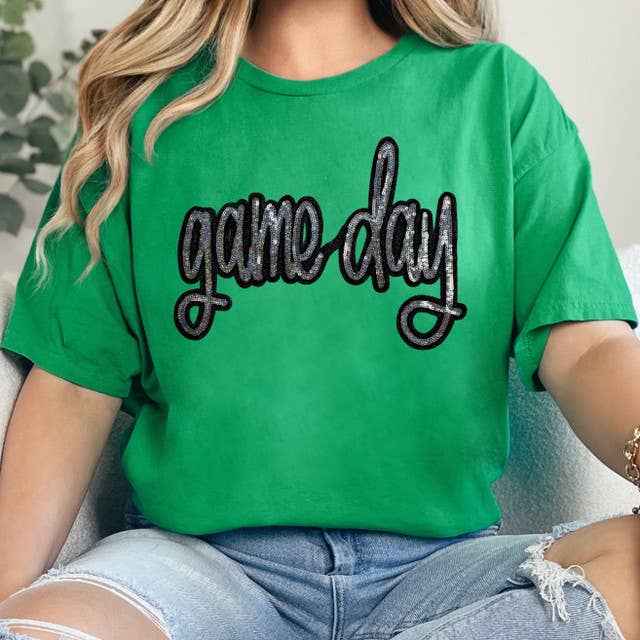 Game Day Sequin Patch Irish Green Everyday Tee Hoodie, Sweatshirt | PodTeesHub.com