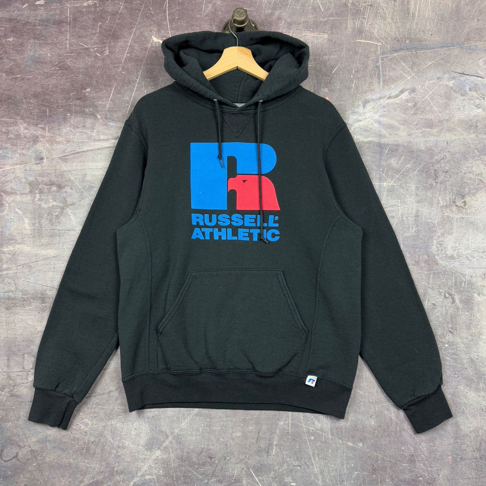 Vintage Early 00s Black Russell Athletic Logo M 1259 T-Shirts, Hoodie, Sweatshirt