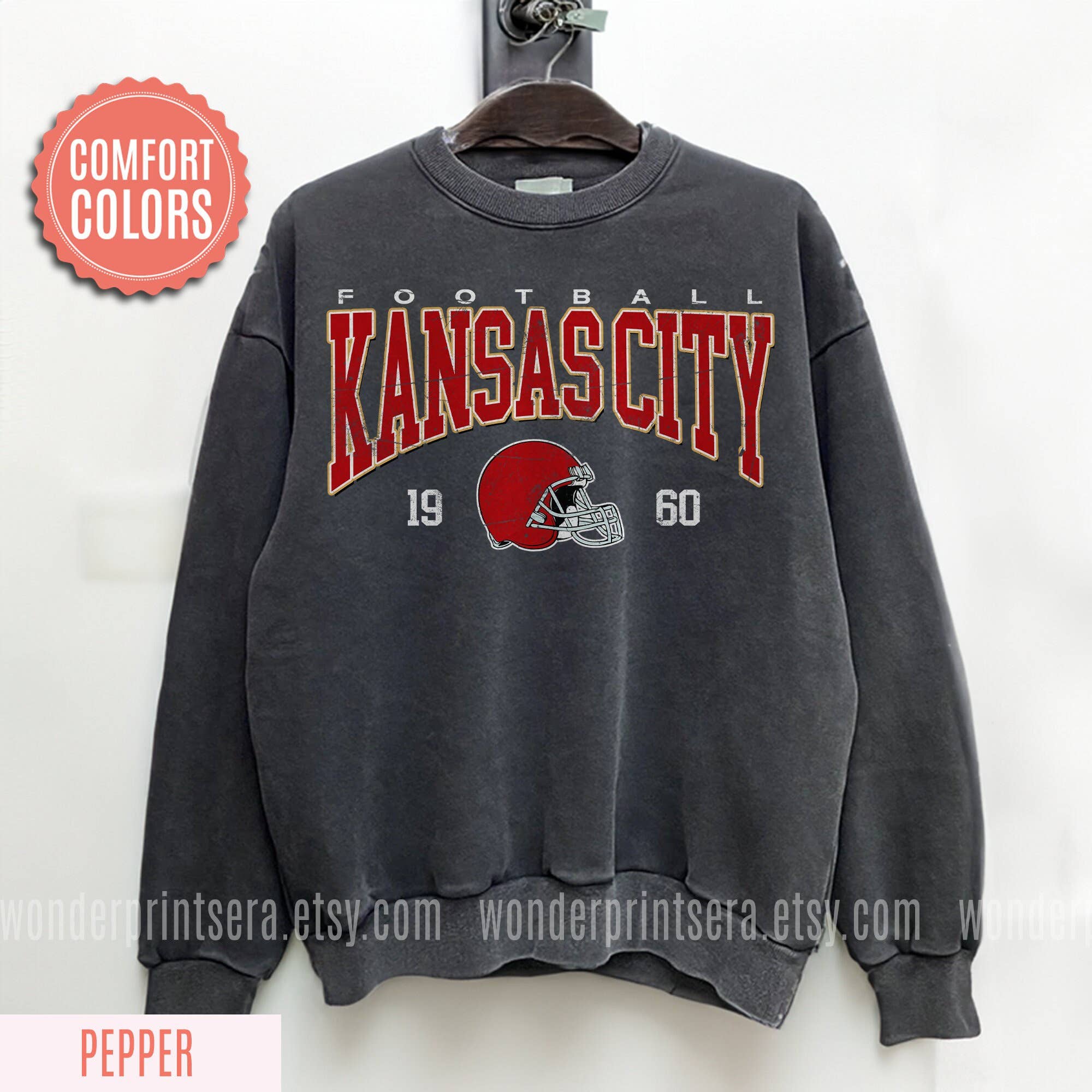 Kansas City 1960 Vintage Football Crewneck Sweatshirt T-Shirts, Hoodie | PodTeesHub.com