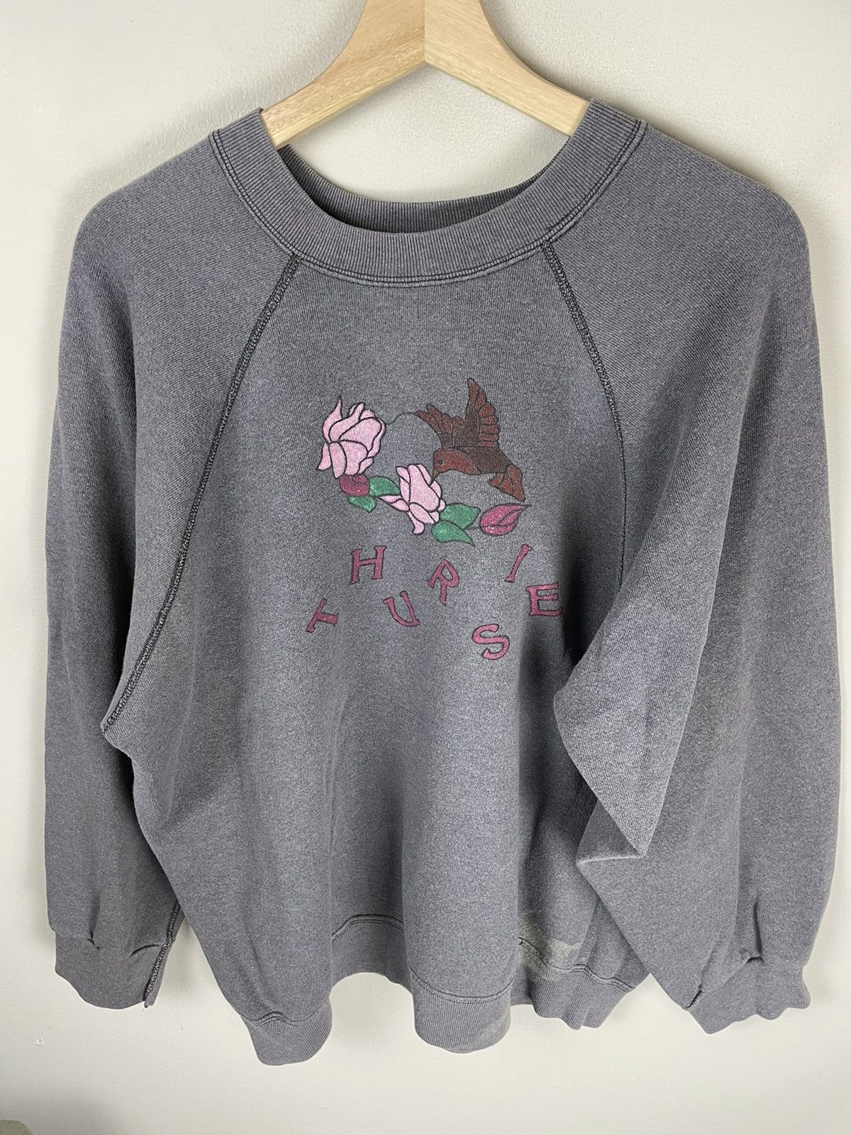 Vintage Crewneck 1980s Thursie Floral Art Vintage Sweatshirt T-Shirts, Hoodie | PodTeesHub.com