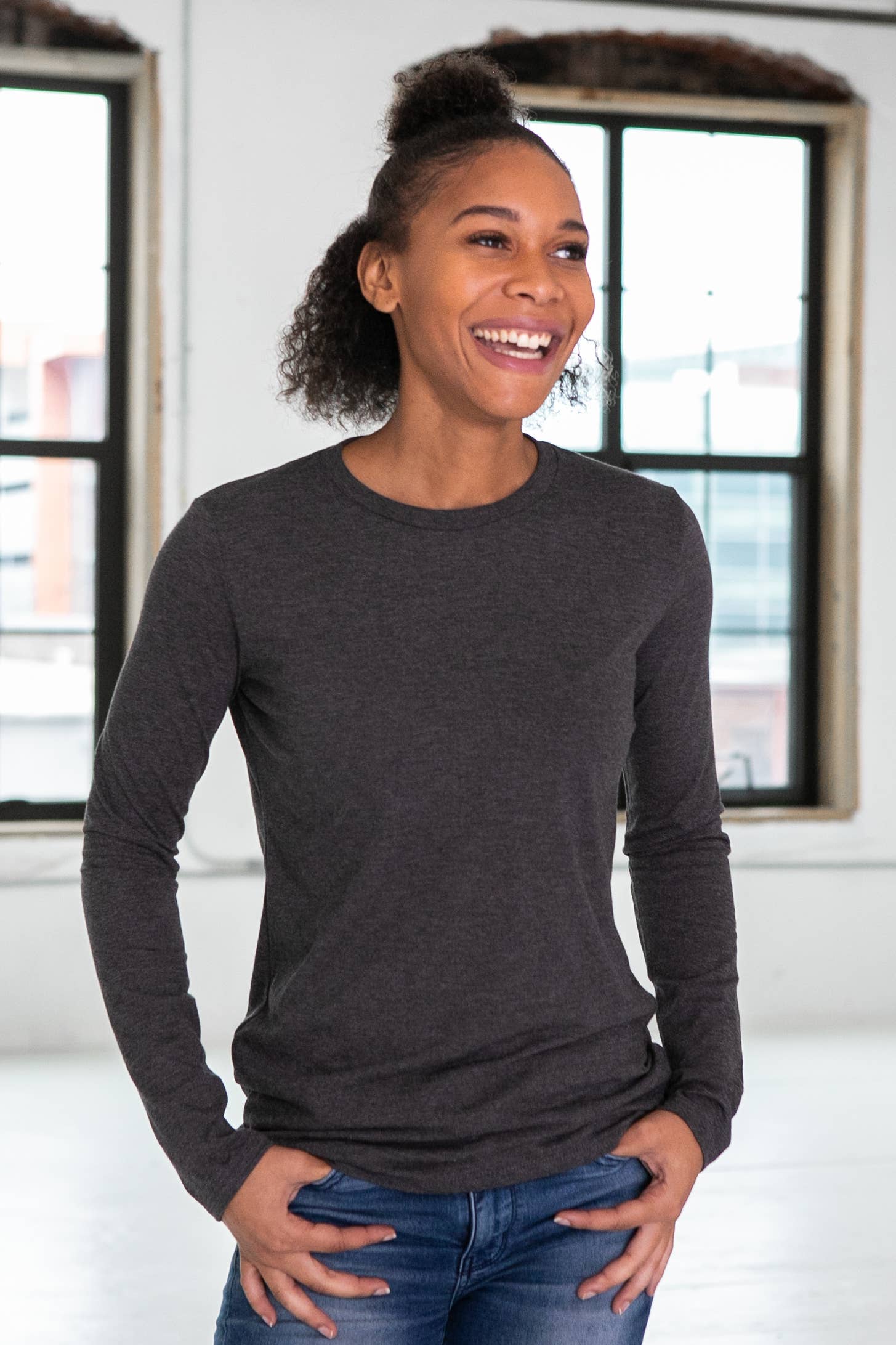 Ladies Triblend Long Sleeve Tee Hoodie, Sweatshirt | PodTeesHub.com