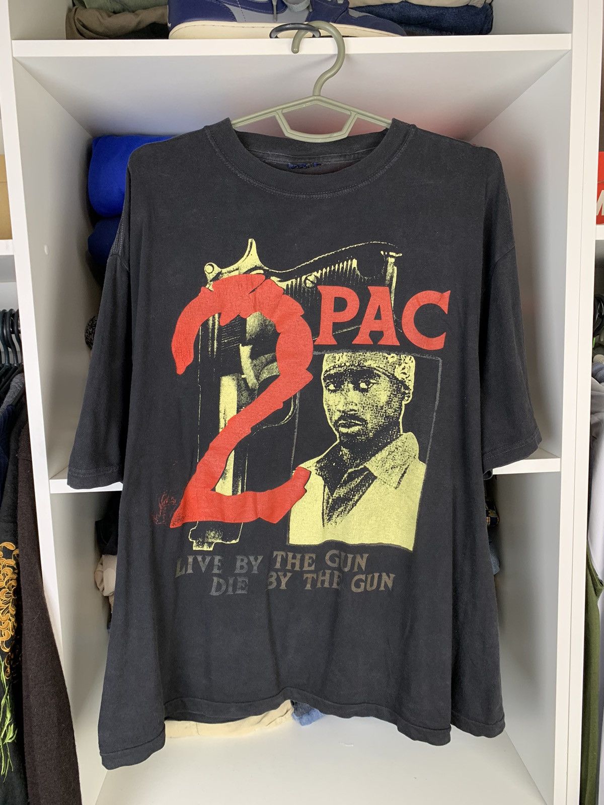 Rap Tees X Vintage Vintage 90s Tupac Live By The Gun Die By The Gun T Shirt Hoodie, Sweatshirt | PodTeesHub.com