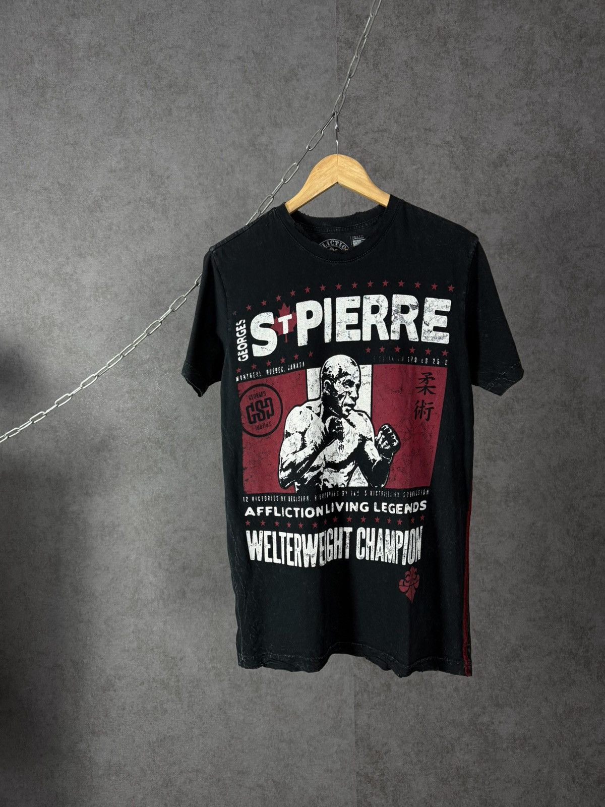 Affliction Made In Usa Georges St Pierre Distressed Tee Hoodie, Sweatshirt | PodTeesHub.com
