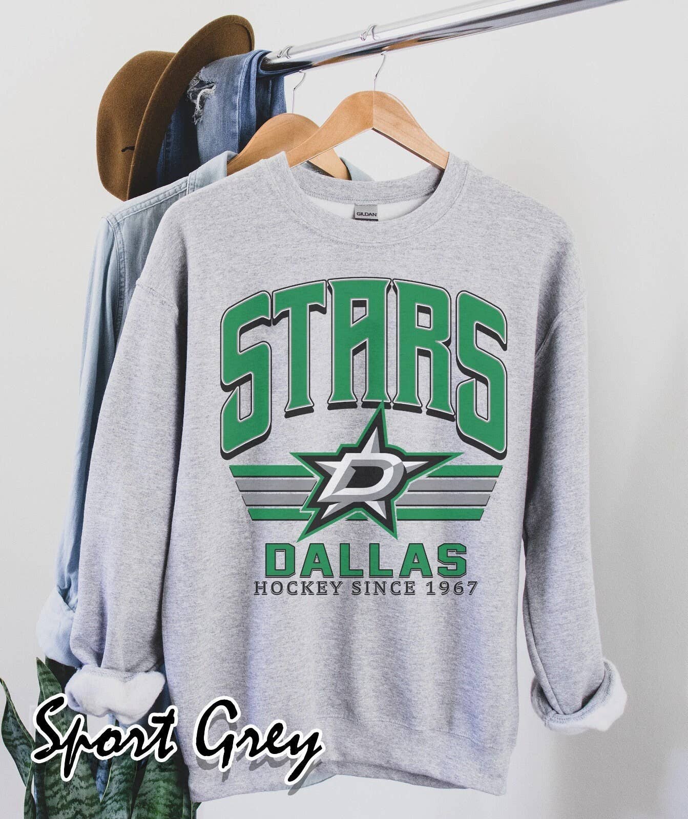 Stars Hockey Sweatshirt  Dallas Crewneck Gift For Hockey Fan T-Shirts, Hoodie | PodTeesHub.com