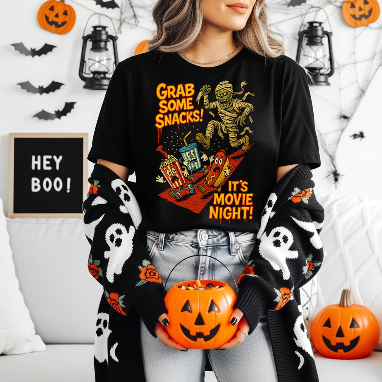 Grab Some Snacks Horror Tee Hoodie, Sweatshirt | PodTeesHub.com