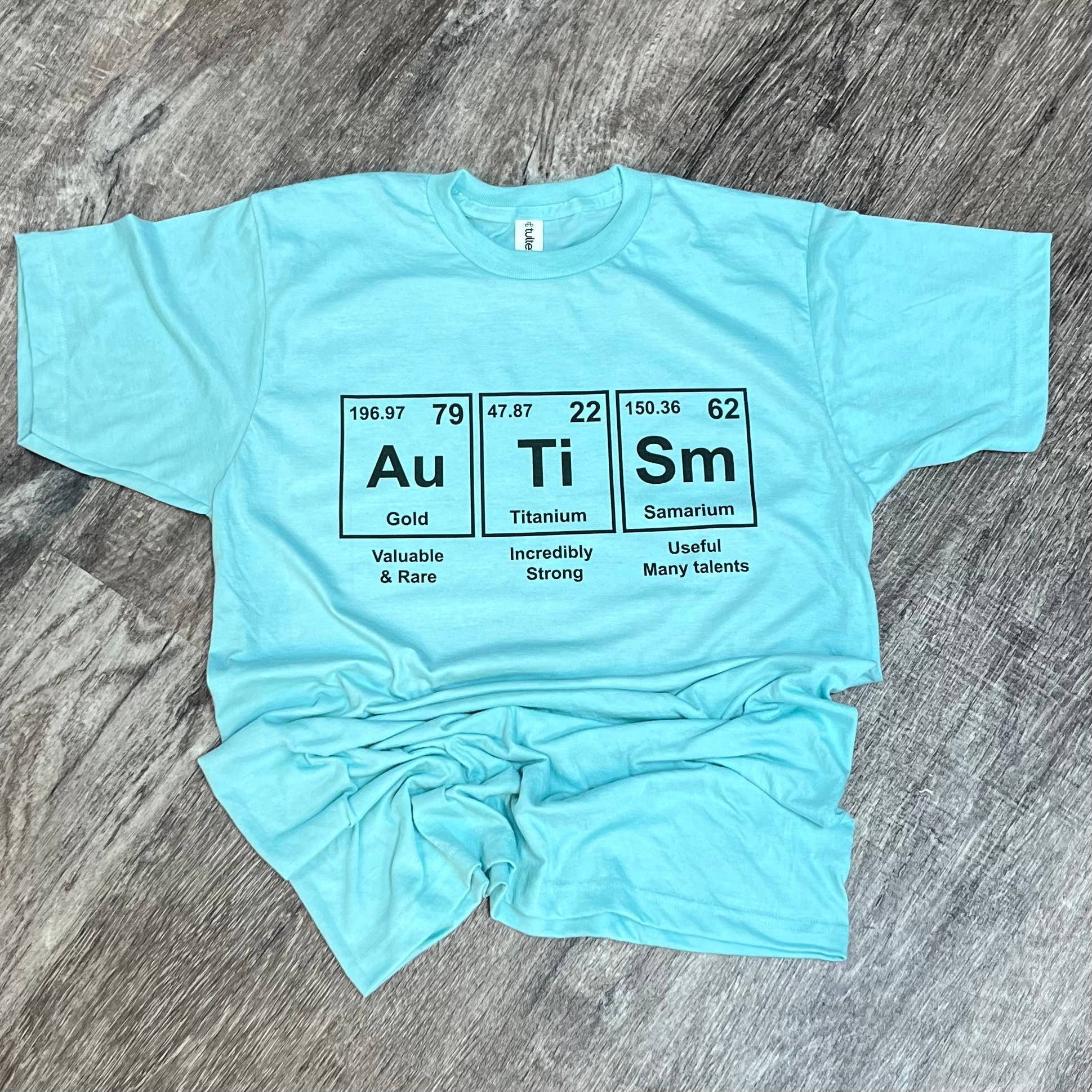 Autism Periodic Table On Purist Blue Tee Hoodie, Sweatshirt | PodTeesHub.com
