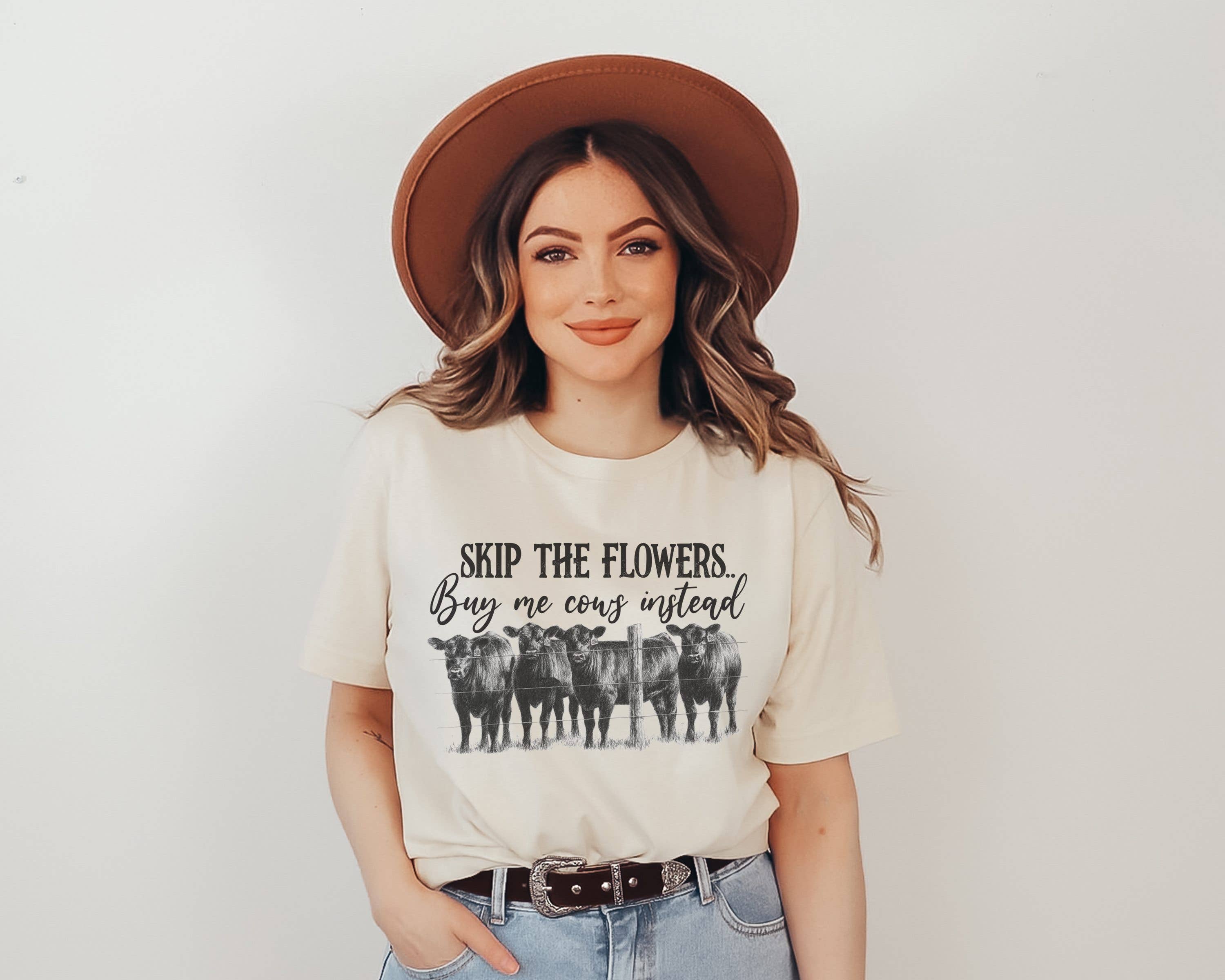 Skip the Flowers Buy Me Cows Graphic Tee Hoodie, Sweatshirt | PodTeesHub.com