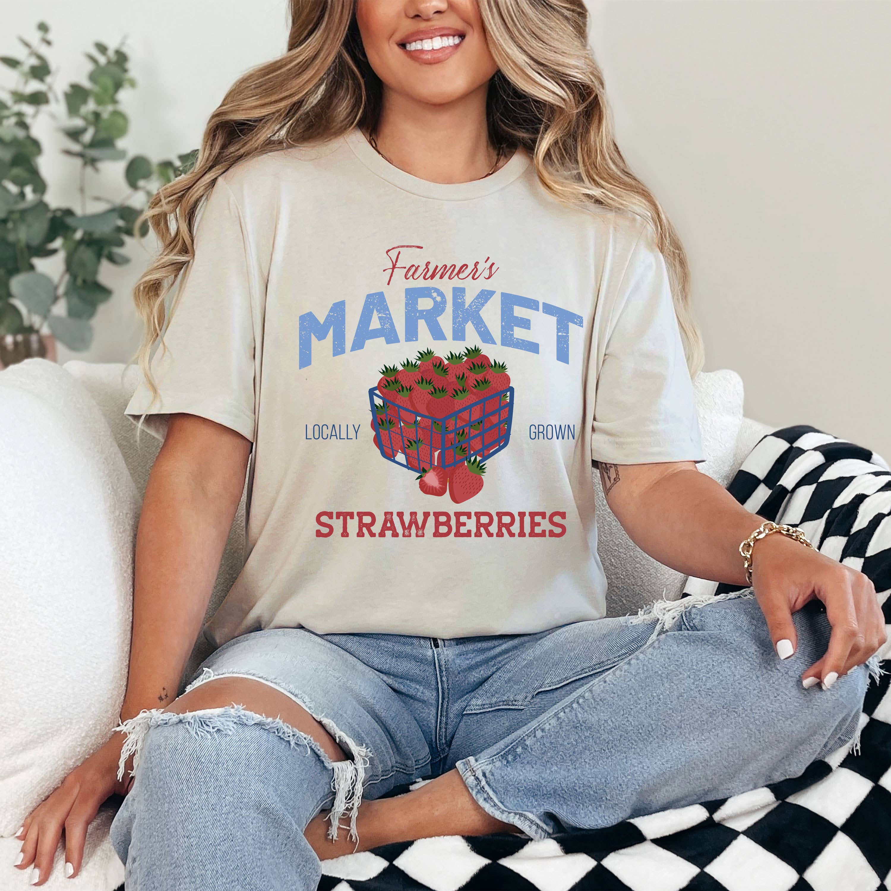 Farmers Market Strawberries Tee Hoodie, Sweatshirt | PodTeesHub.com