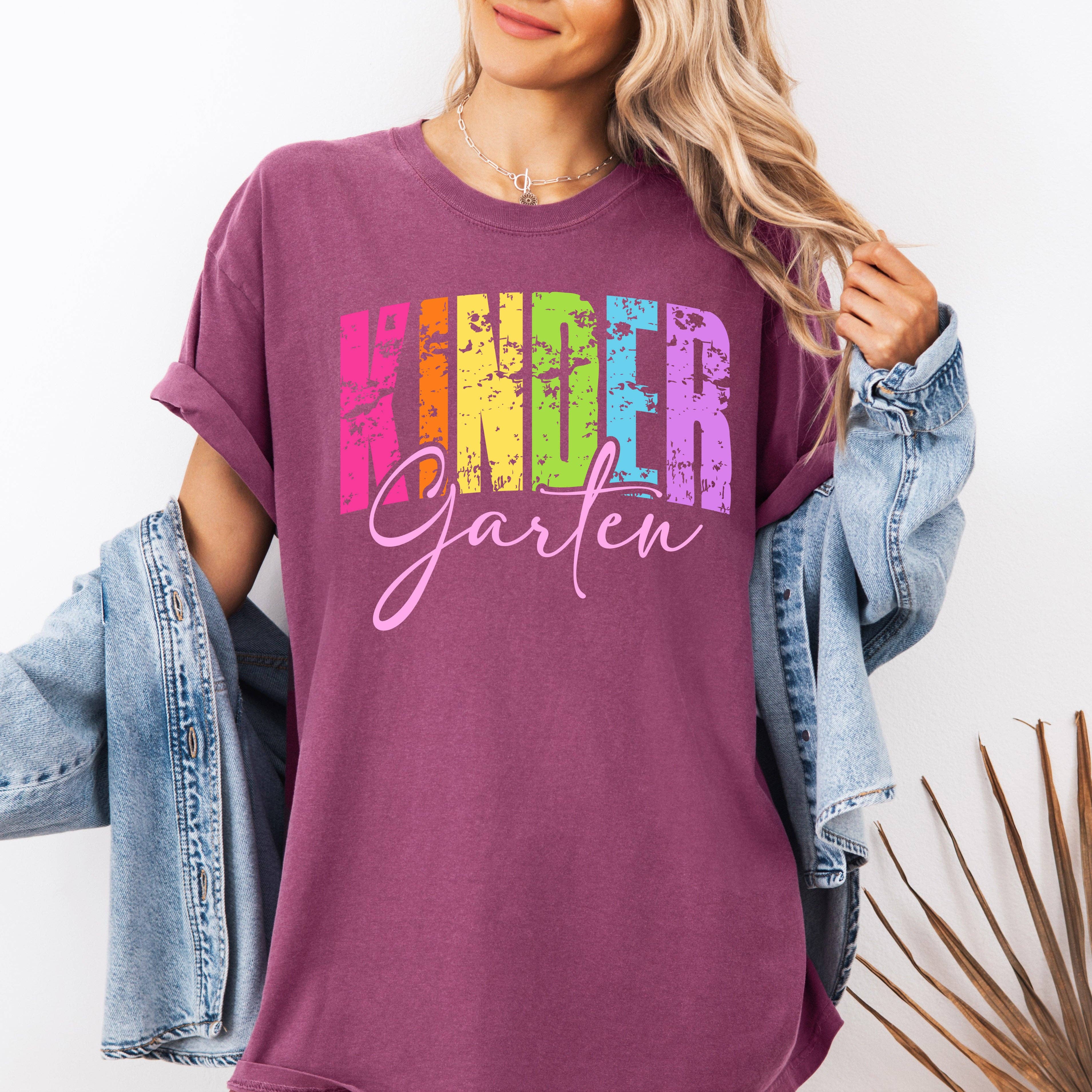 Kindergarten, Retro, Teacher, Back To School Cute T-Shirt Hoodie, Sweatshirt | PodTeesHub.com