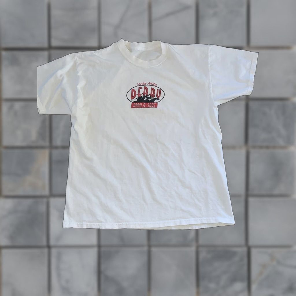 Vintage Derby T Shirt Men L White 21x27 Santa Anita Derby Horses 21x27 Hoodie, Sweatshirt | PodTeesHub.com