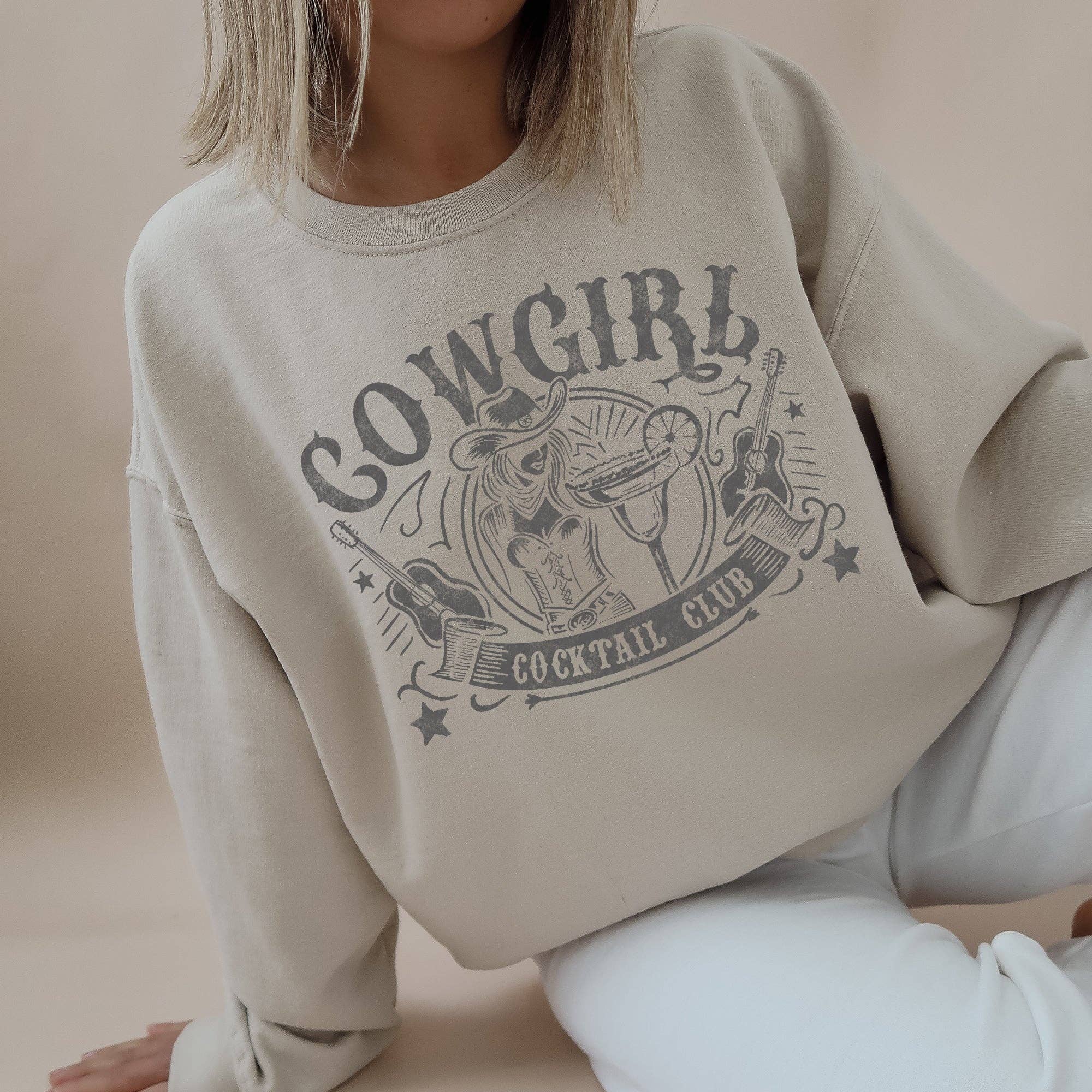 Cowgirl Cocktail Club, Western, Country Sweatshirt T-Shirts, Hoodie | PodTeesHub.com