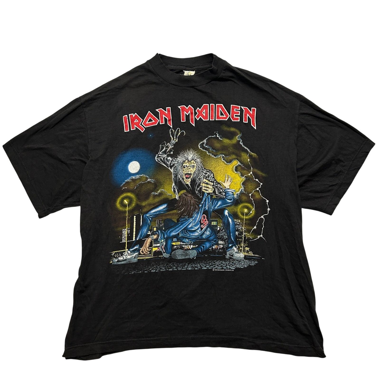 Iron Maiden Vtg Rare 1990 Iron Maiden Euro Tour Graphic Band T Shirt L Hoodie, Sweatshirt | PodTeesHub.com