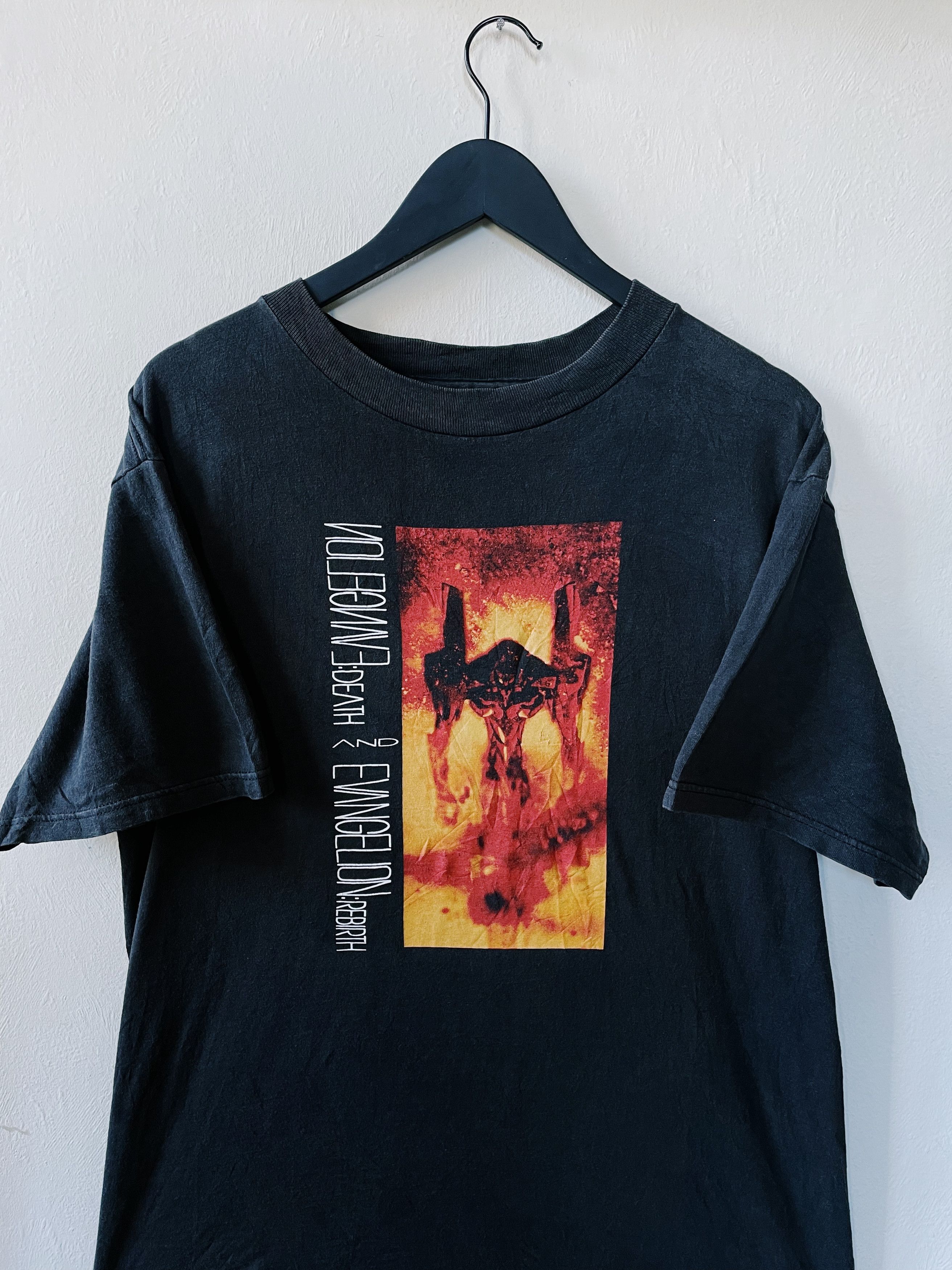 Japanese Brand X Vintage Vintage 1997 Evangelion Death Rebirth Promo T Shirt Black Hoodie, Sweatshirt | PodTeesHub.com