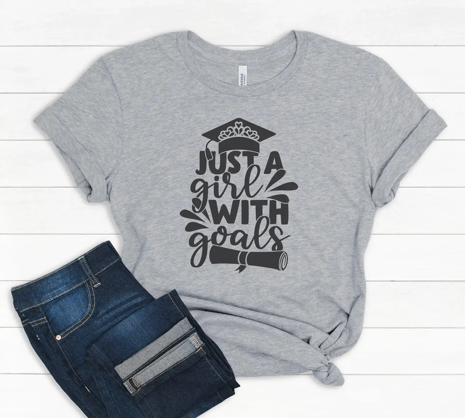 Just A Girl with Goals T-Shirt Hoodie, Sweatshirt | PodTeesHub.com