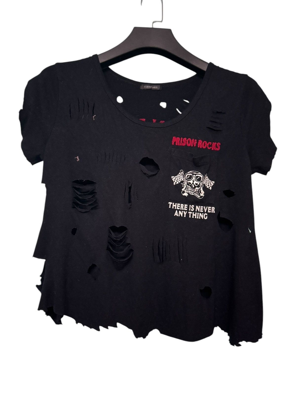 Japanese Brand Punk Design Distress Damage Cropped Prison Rocks Boxy Tee Hoodie, Sweatshirt | PodTeesHub.com