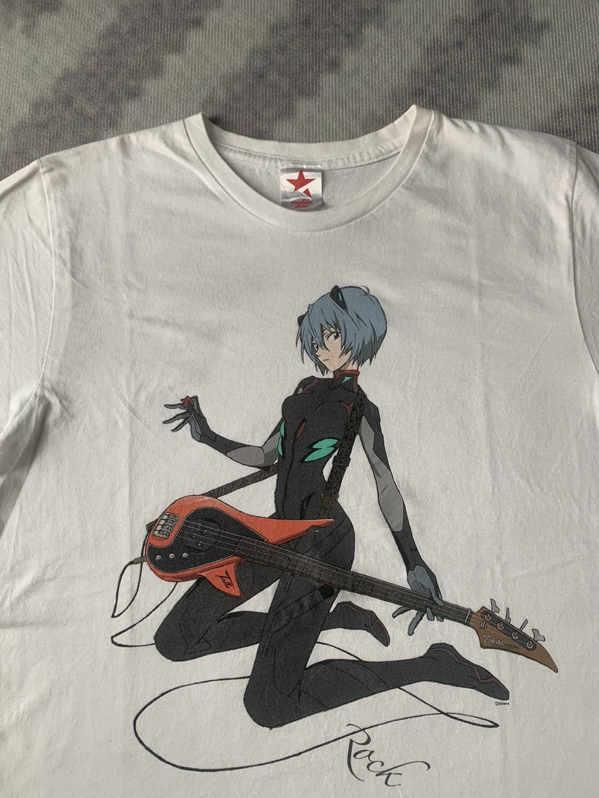 Japanese Brand Evangelion Rei Rockin Star Anime Tshirt Hoodie, Sweatshirt | PodTeesHub.com