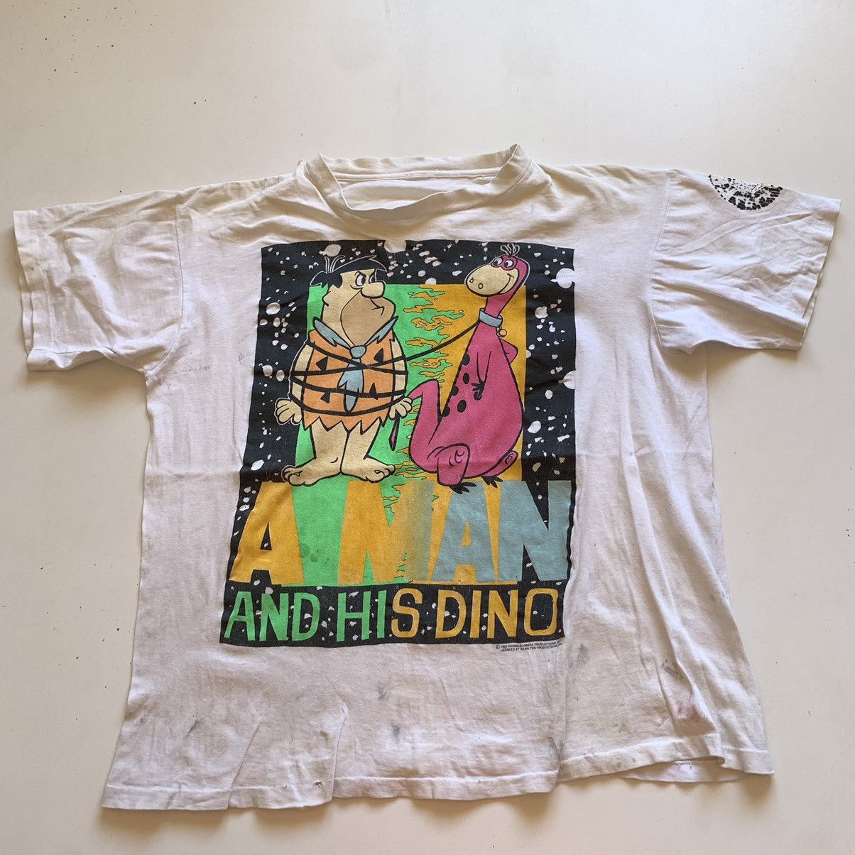 Vintage 90s The Flintstones Cartoon Graphic T Shirt Rare Hoodie, Sweatshirt | PodTeesHub.com